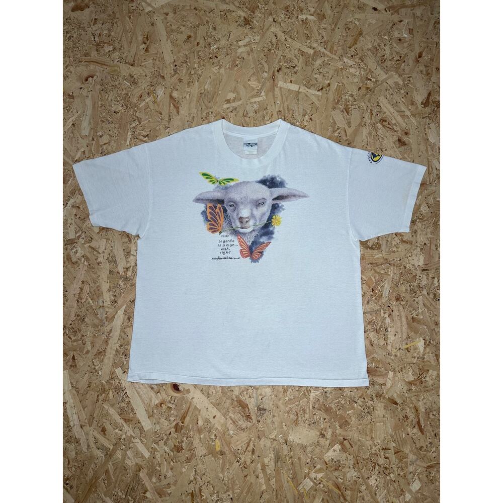 Explorations Vintage Single Stitch White Graphic Tee Sz XL